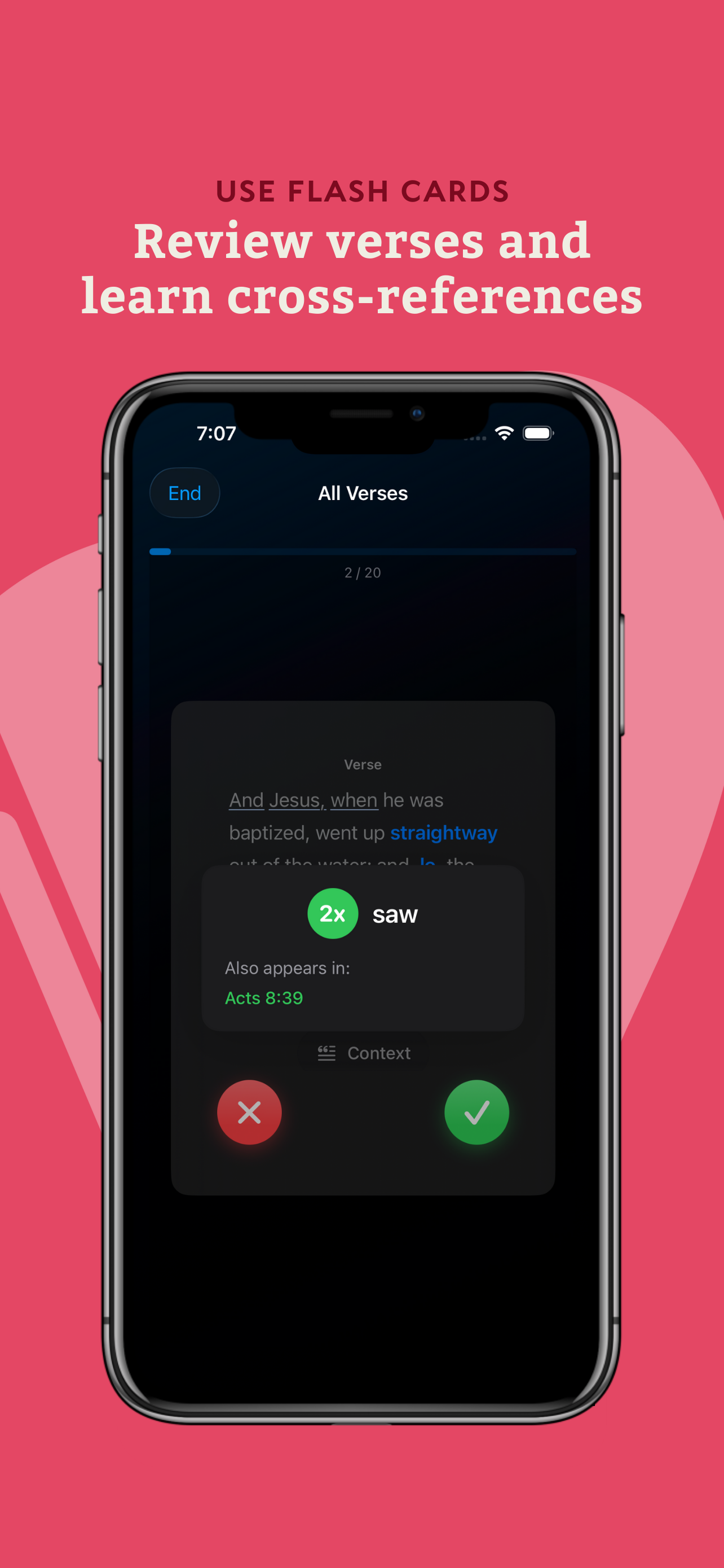 Use flashcards - Review verses and learn cross-references
